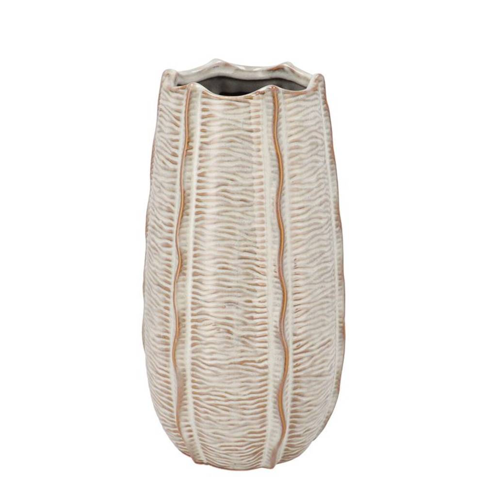 Keramik Vase Sifan Structure weiss 17x17x31cm