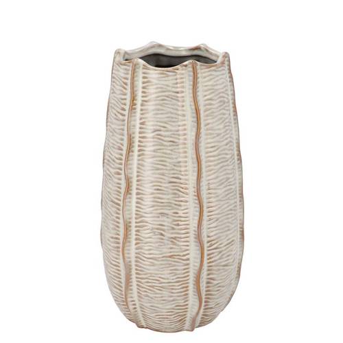 Keramik Vase Sifan Structure weiss 17x17x31cm