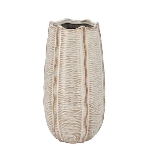 Keramik Vase Sifan Structure weiss 17x17x31cm