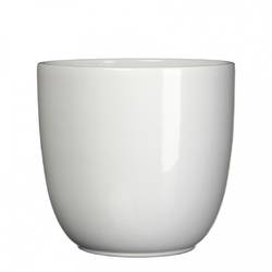Keramik Übertopf Torino weiss D28cm H25cm