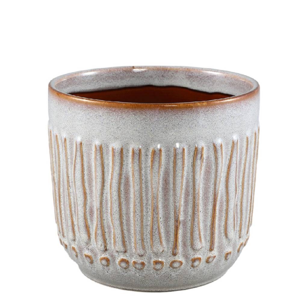 Keramik Übertopf Ruby grau D17cm H16cm 