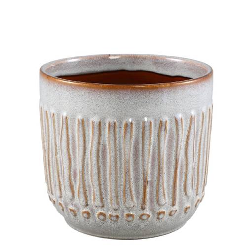 Keramik Übertopf Ruby grau D17cm H16cm 