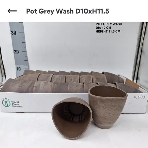 Keramik Tontopf grau D10cm H11.5cm