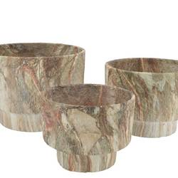 Keramik Übertopf Monty Sand 3/Set 31x23/26x20/21x16cm