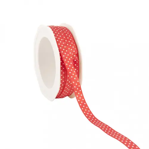 Band Satin Dots rot/weiss 10mm 25m
