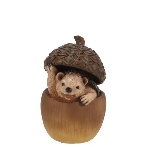 Igel im Eichel braun 08x07x10cm