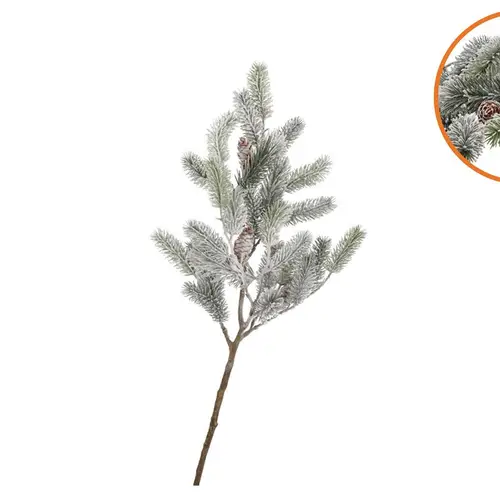 Seiden Kiefer mit Zapfen und Schnee L81cm
