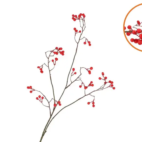 Seiden Beere verzweigt rot L93cm