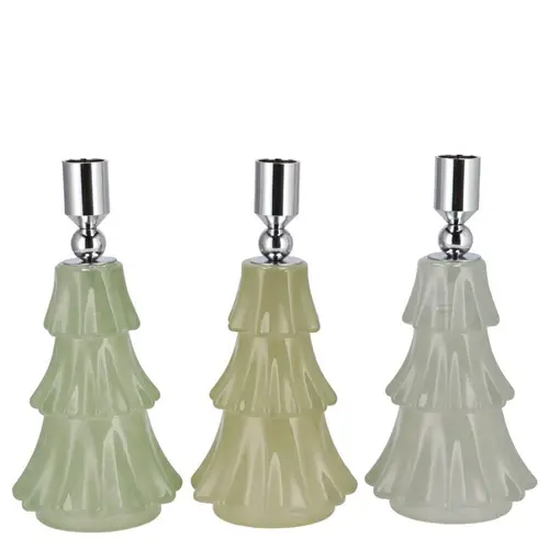 Kerzenständer Baum Majestic hell grün mix 09x16cm