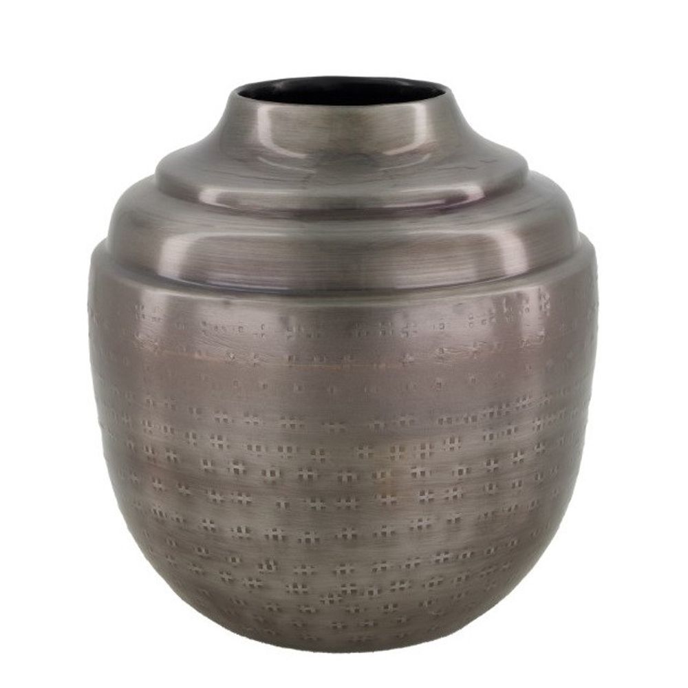 Vase Metall d18*20cm Kräftiges Hellgrün