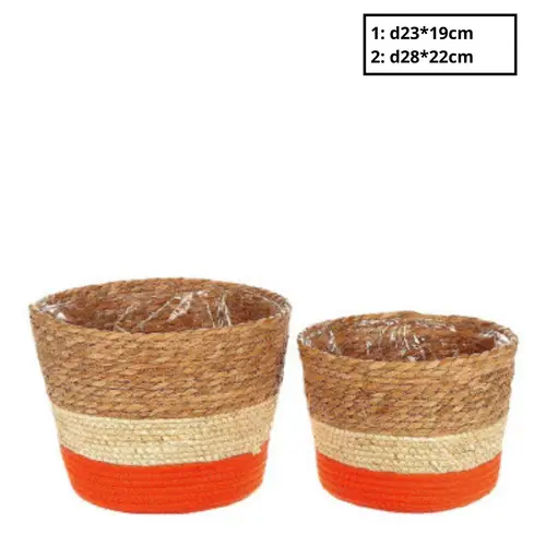 Korb Makka orange 2/Set D28cm H22cm
