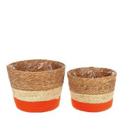 Korb Makka orange 2/Set D28cm H22cm