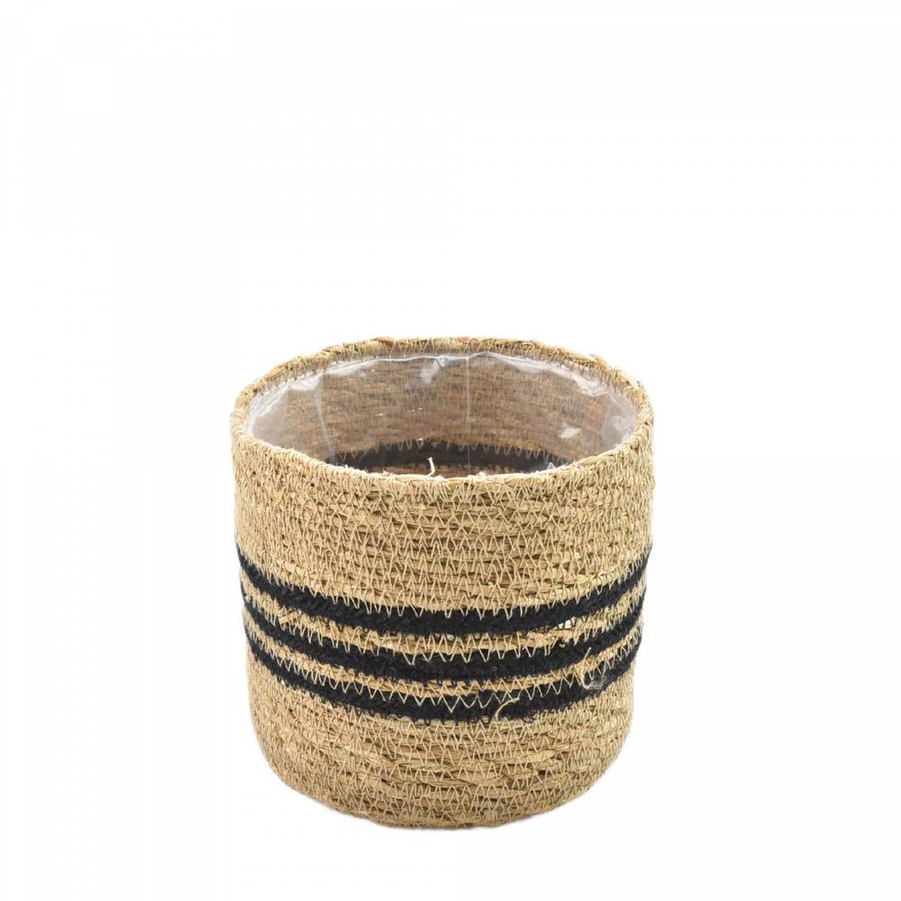 Korb Pien streifen schwarz D12.5 H12cm 
