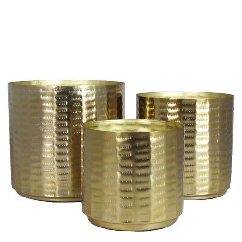 Homedeco Patras Übertopf Set von 3 Gold 20X20cm