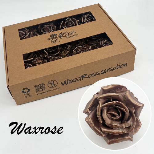 Seiden Wachs Rose perl braun