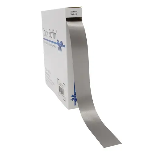 Band Satin silber 25mm 100m