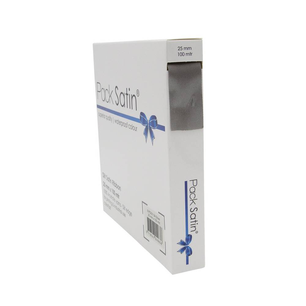 Band Satin silber 25mm 100m