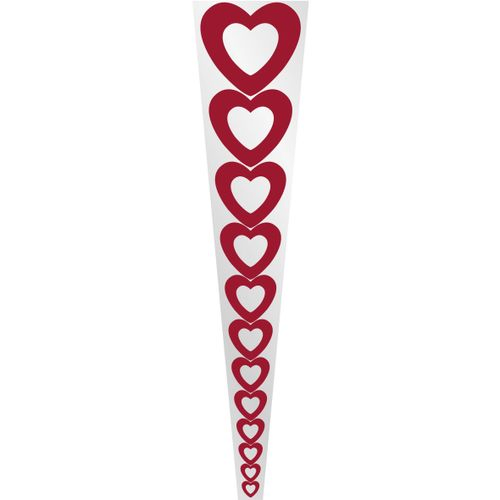 Tüte 1Rose Herz rot 60x14x13cm x50