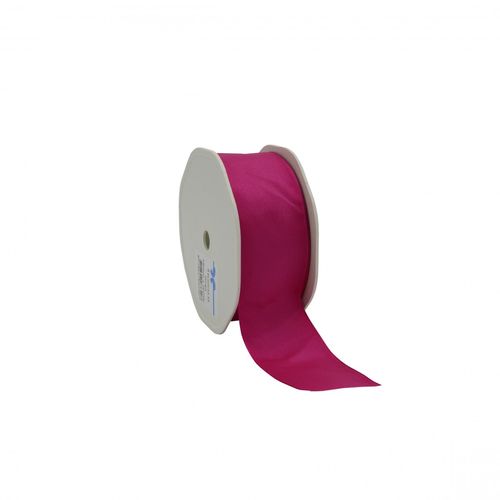 Band Stoff+Draht fuchsia 40mm 20m 
