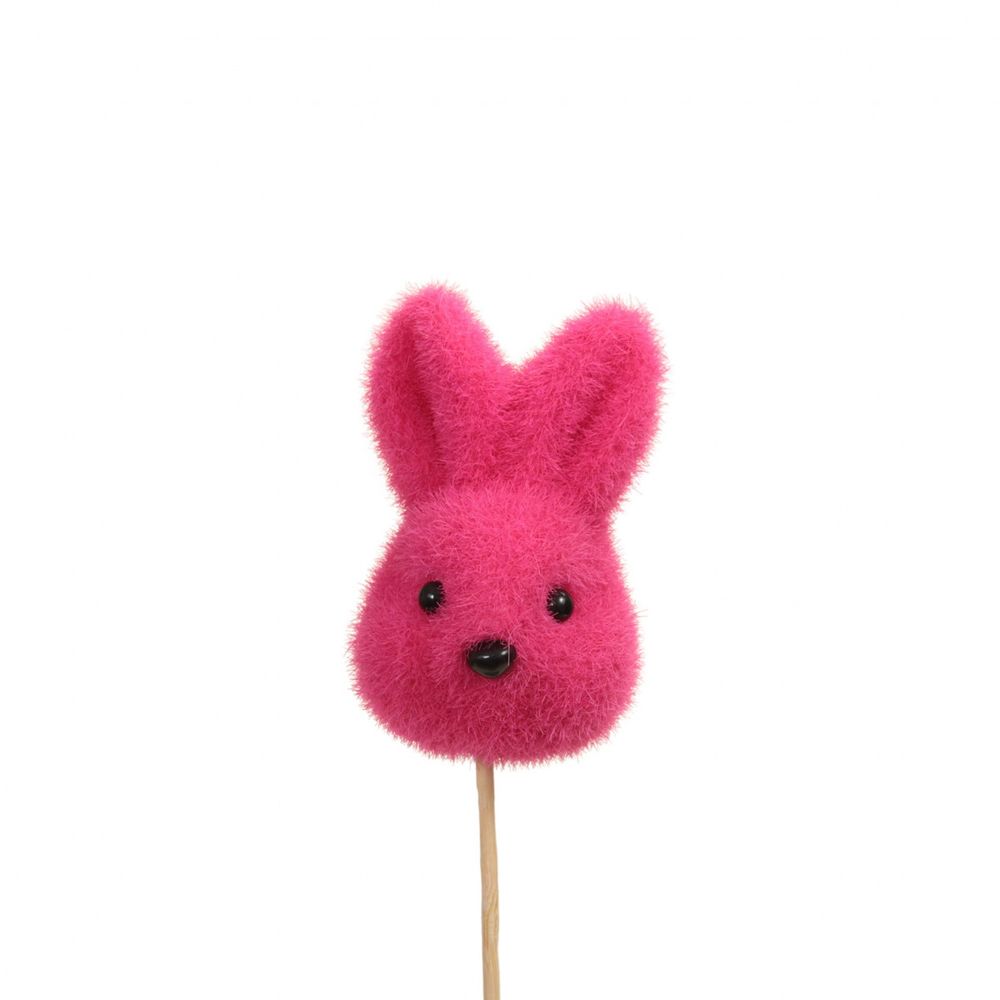Kaninchen auf Stab fuchsia h30cm 7cm