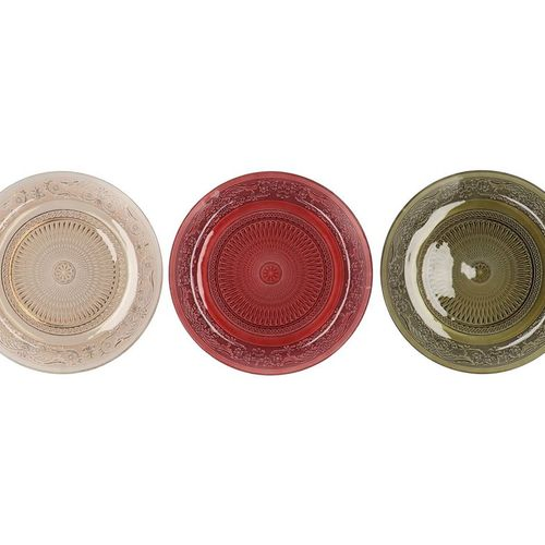Glas Teller Dayah Autumn mix D18cm H02cm