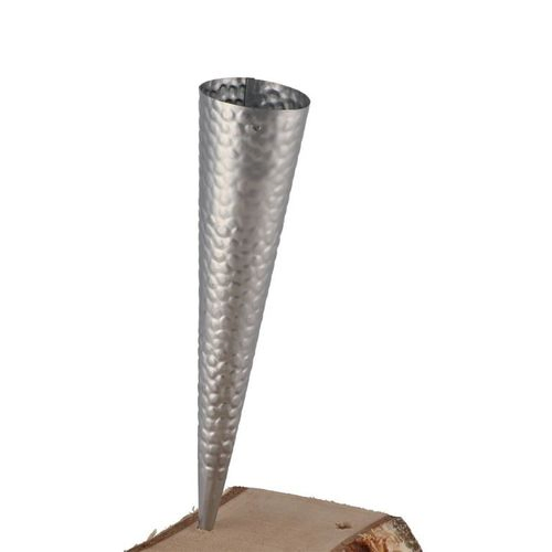 Teelichthalter Spitz silber Punkt 4x20cm