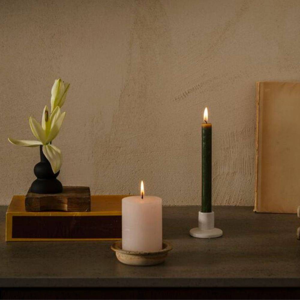 Stumpfkerze Rustikal rosa D08cm H11cm 