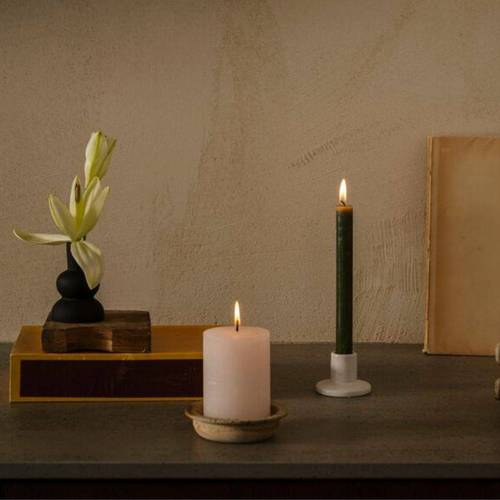 Stumpfkerze Rustikal rosa D08cm H11cm 