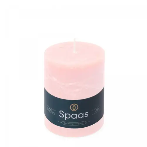 Stumpfkerze Rustikal rosa D08cm H11cm 