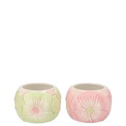 Keramik Übertopf mix Demi Blumen 09x09x06cm