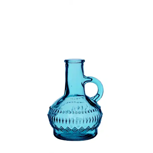 Glas Flasche Lille blau D07cm H10cm