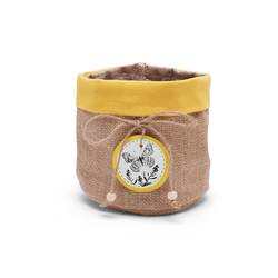 Übertopf Jute Butterfly gelb D13cm H13cm