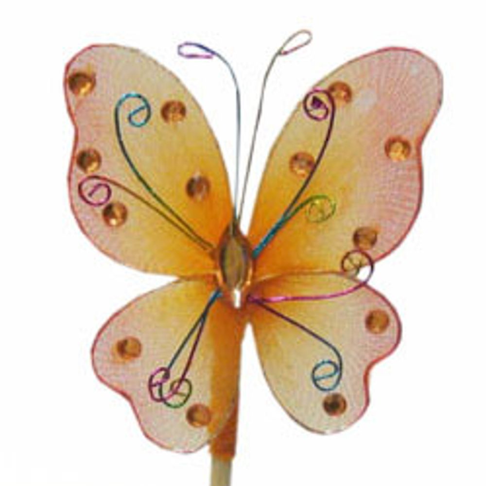 Schmetterling auf Stab Orange L50cm D07cm