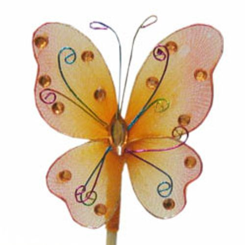 Schmetterling auf Stab Orange L50cm D07cm