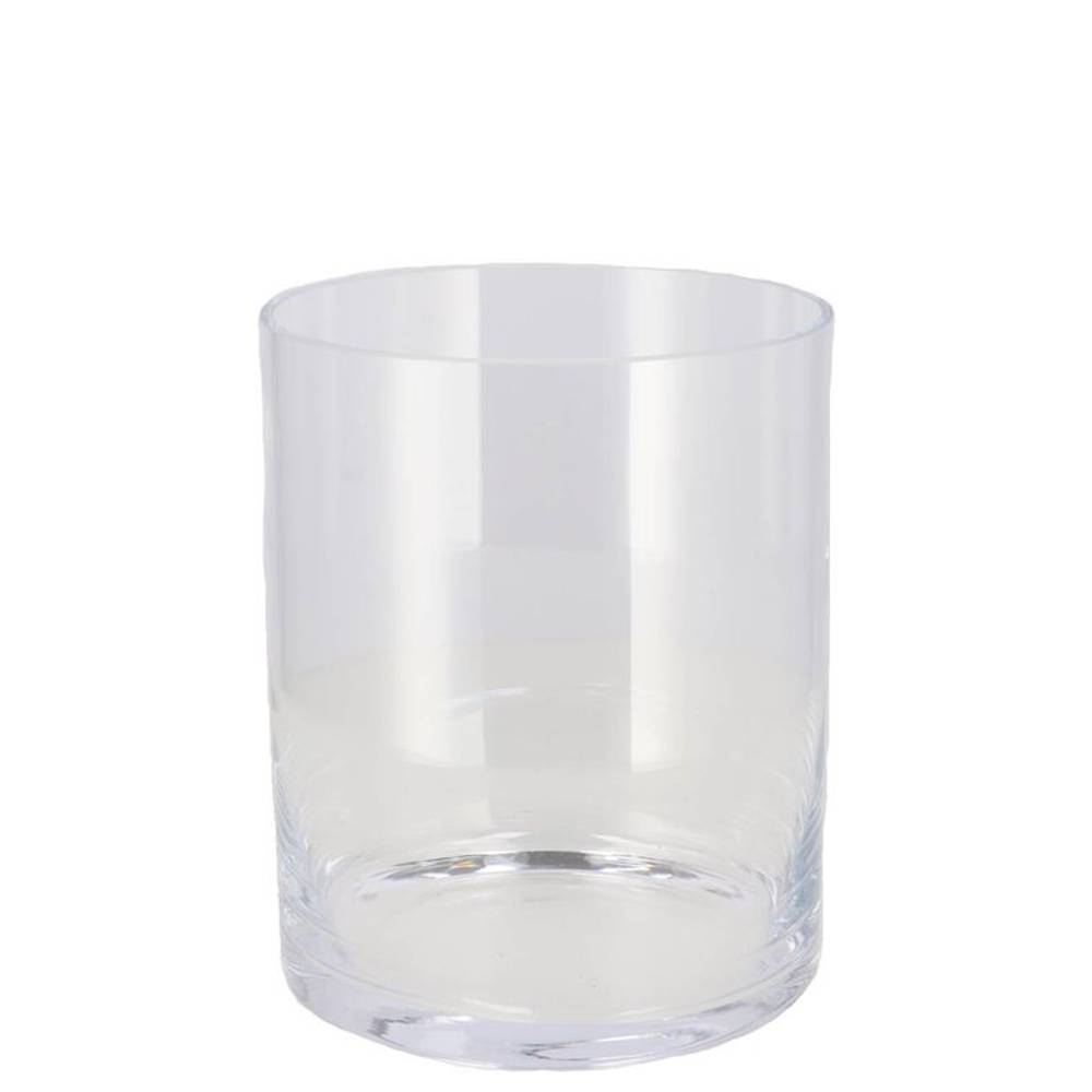Glas Vase Zylinder Kaltgeschnitten D12cm H15cm 