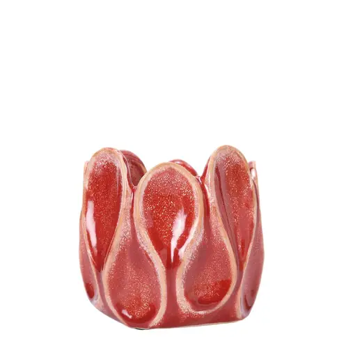 Keramik Übertopf Amber rot D15cm H14cm