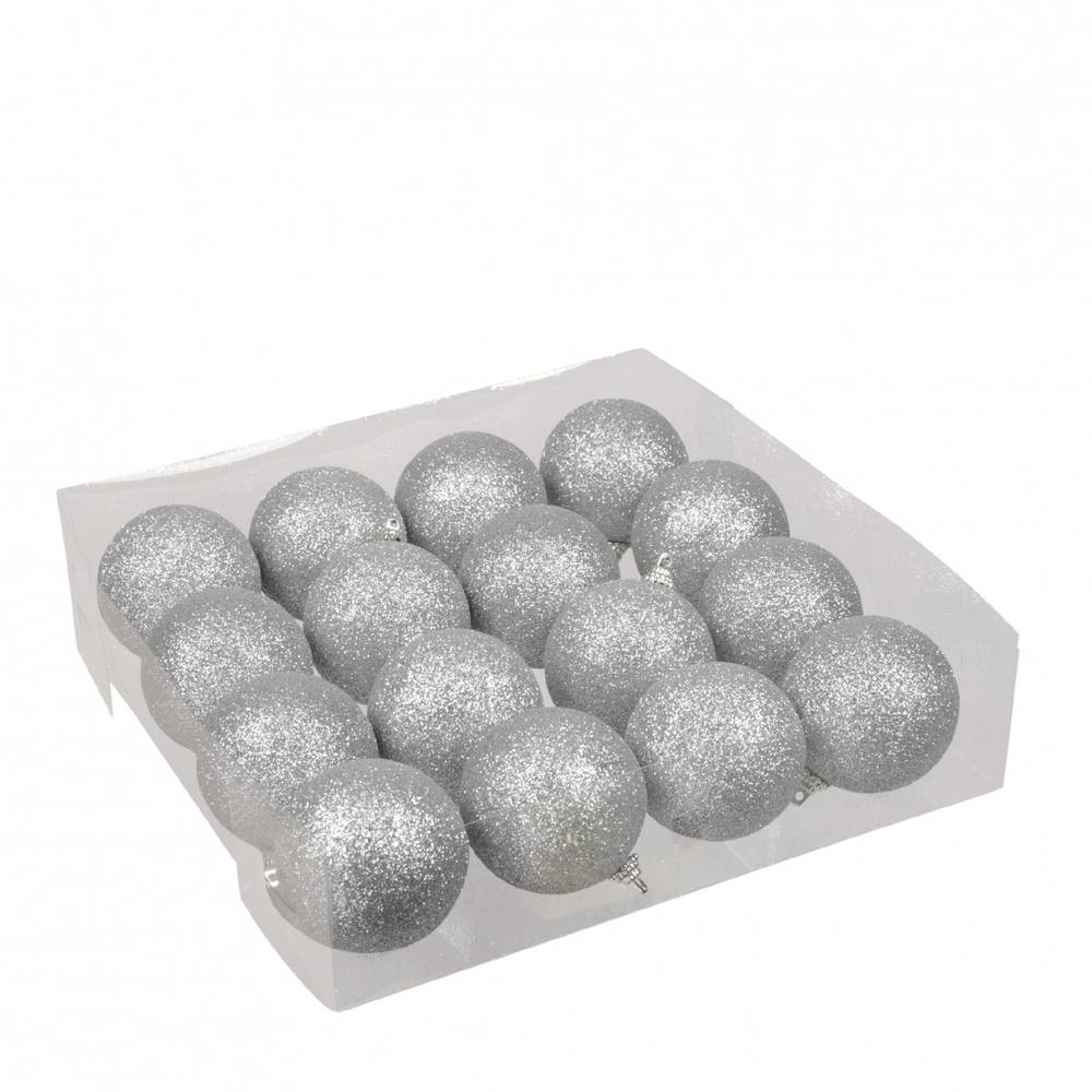 Kugel Plastik Spark silber D06cm x16  