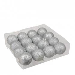 Kugel Plastik Spark silber D06cm x16  