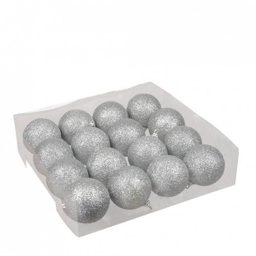 Kugel Plastik Spark silber D06cm x16  