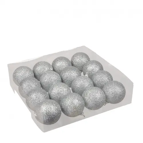 Kugel Plastik Spark silber D06cm x16  