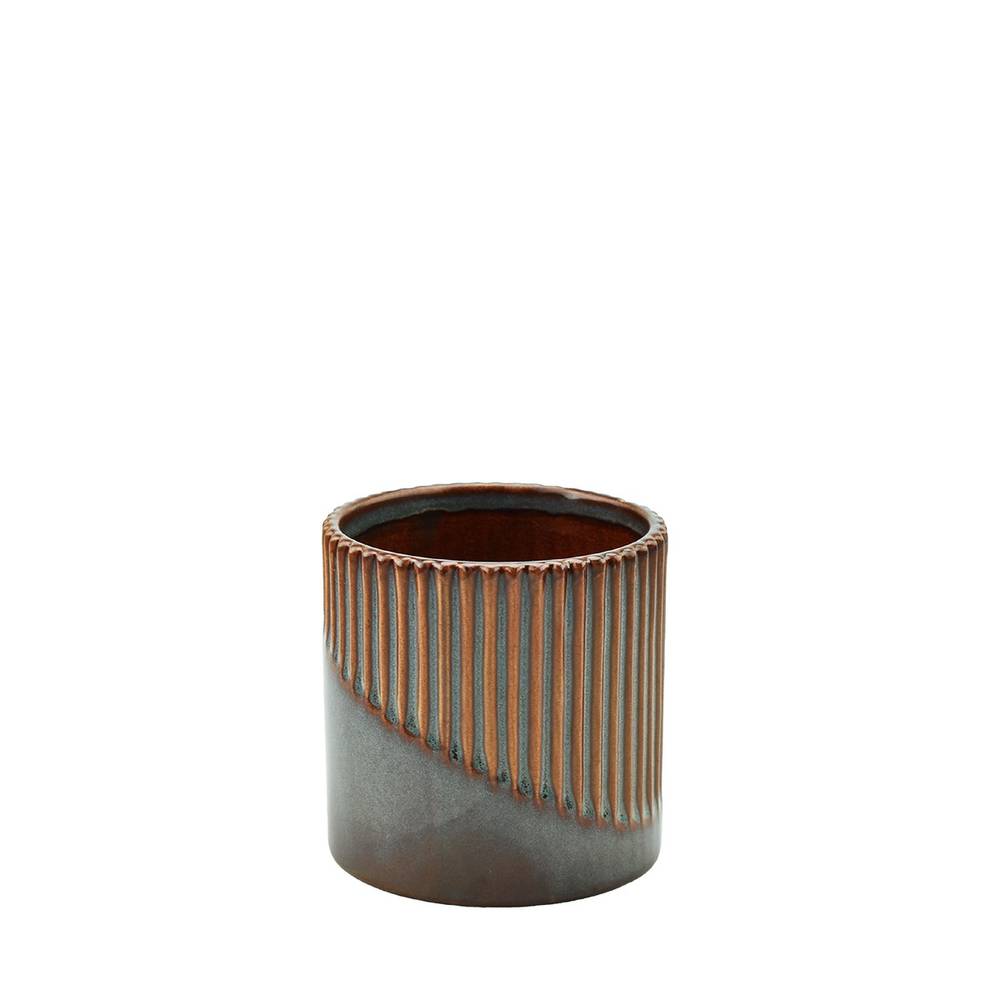 Keramik Übertopf Cadenza braun D10.5cm H10.5cm