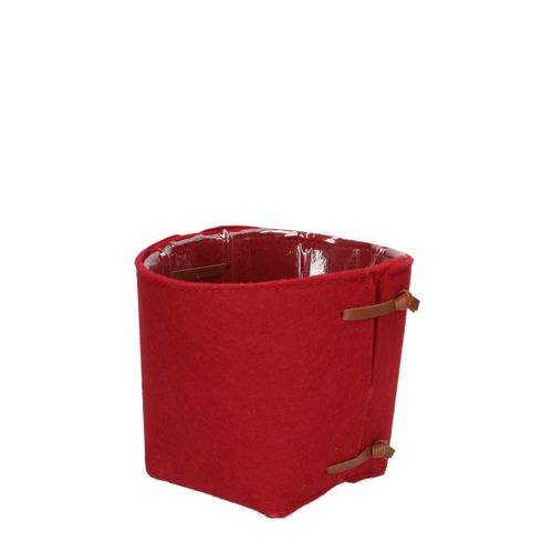 Übertopf Filz rot D13cm H12.5cm
