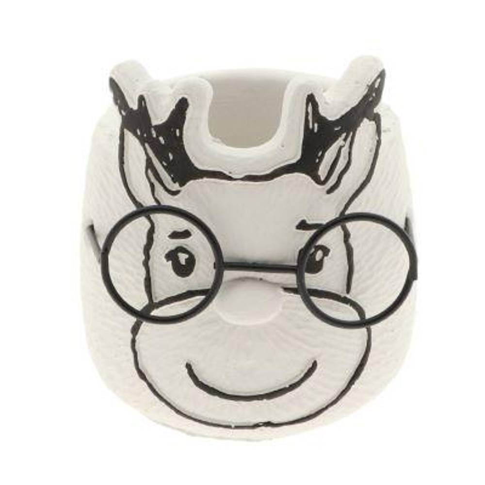 Keramik Übertopf Reintier weiss D09cm H10cm
