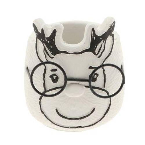 Keramik Übertopf Reintier weiss D09cm H10cm