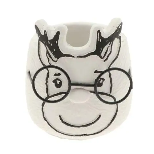 Keramik Übertopf Reintier weiss D09cm H10cm