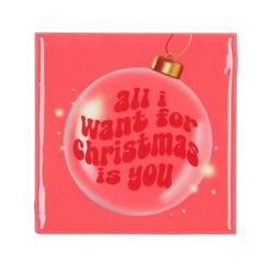 Fliese All I Want For Christmas rosa 10x10x01cm