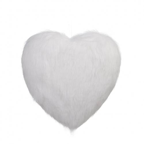 Hänger Herz Fluffy weiss D23cm