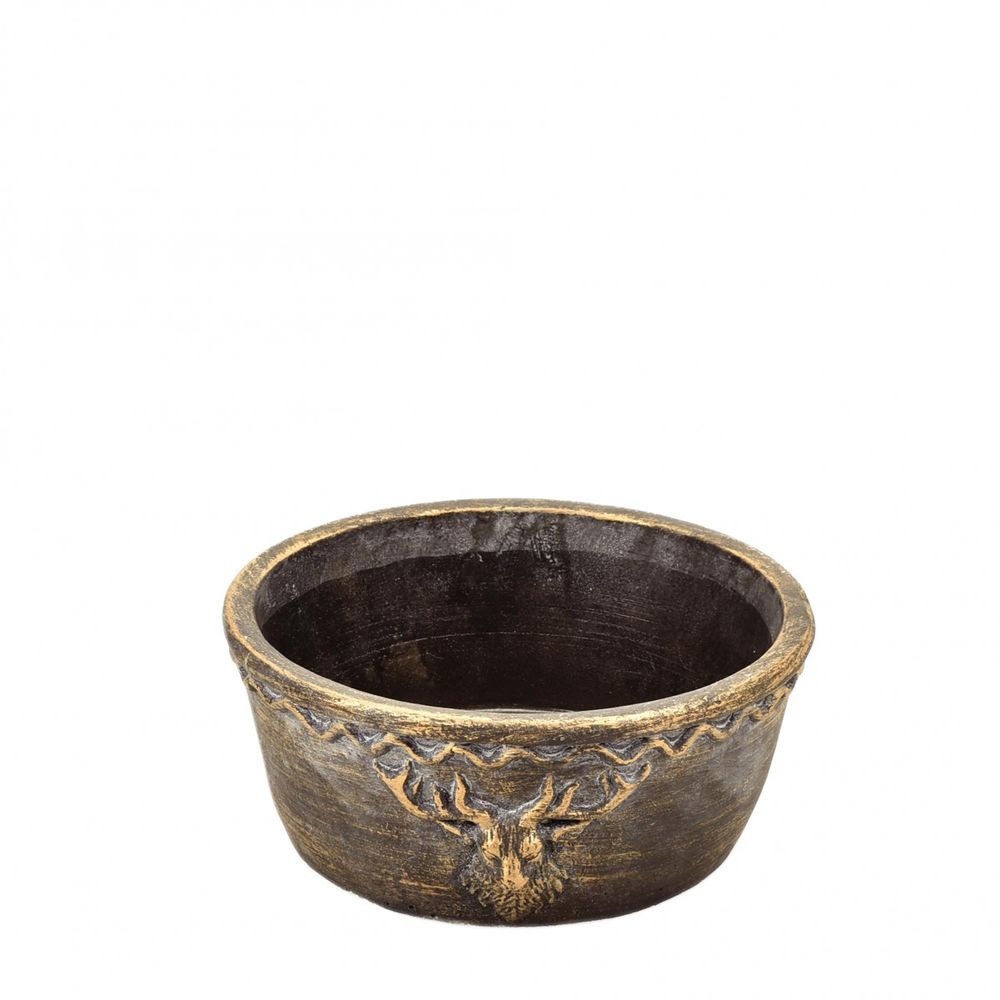 Keramik Schale Rentier schwarz/gold 20x09cm