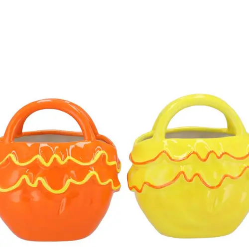 Keramik Vase Yfke orange mix 20x13x20cm