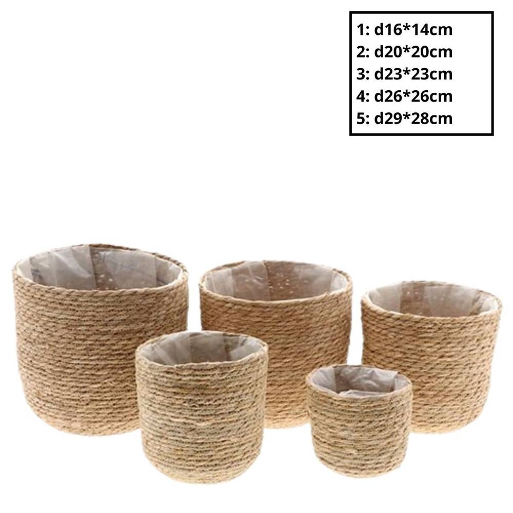 Korb Übertopf Santo braun 5/Set D29cm H28cm